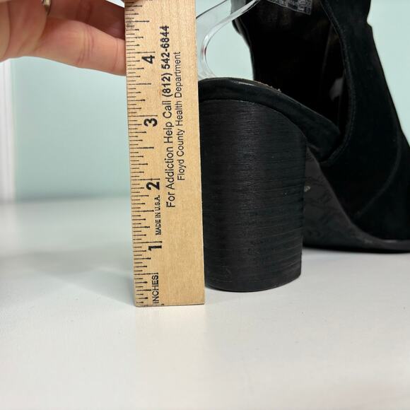 Vionic Blakely Black Leather Peep Toe Ankle Strap Mule Bootie 9.5 - Picture 6 of 10